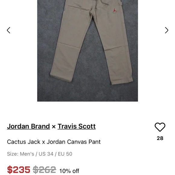 NWT tall Jordan Collab Travis Scott Carpenters khaki canvas pants XLT joggers - Picture 15 of 16